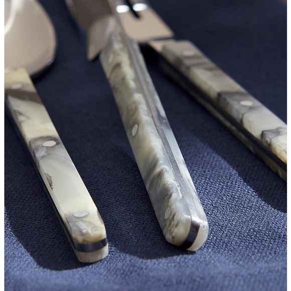 Lot of 4 (four) sets of faux-marble utensils 4 pieces each (16 pieces in total) - Picture 8 of 8